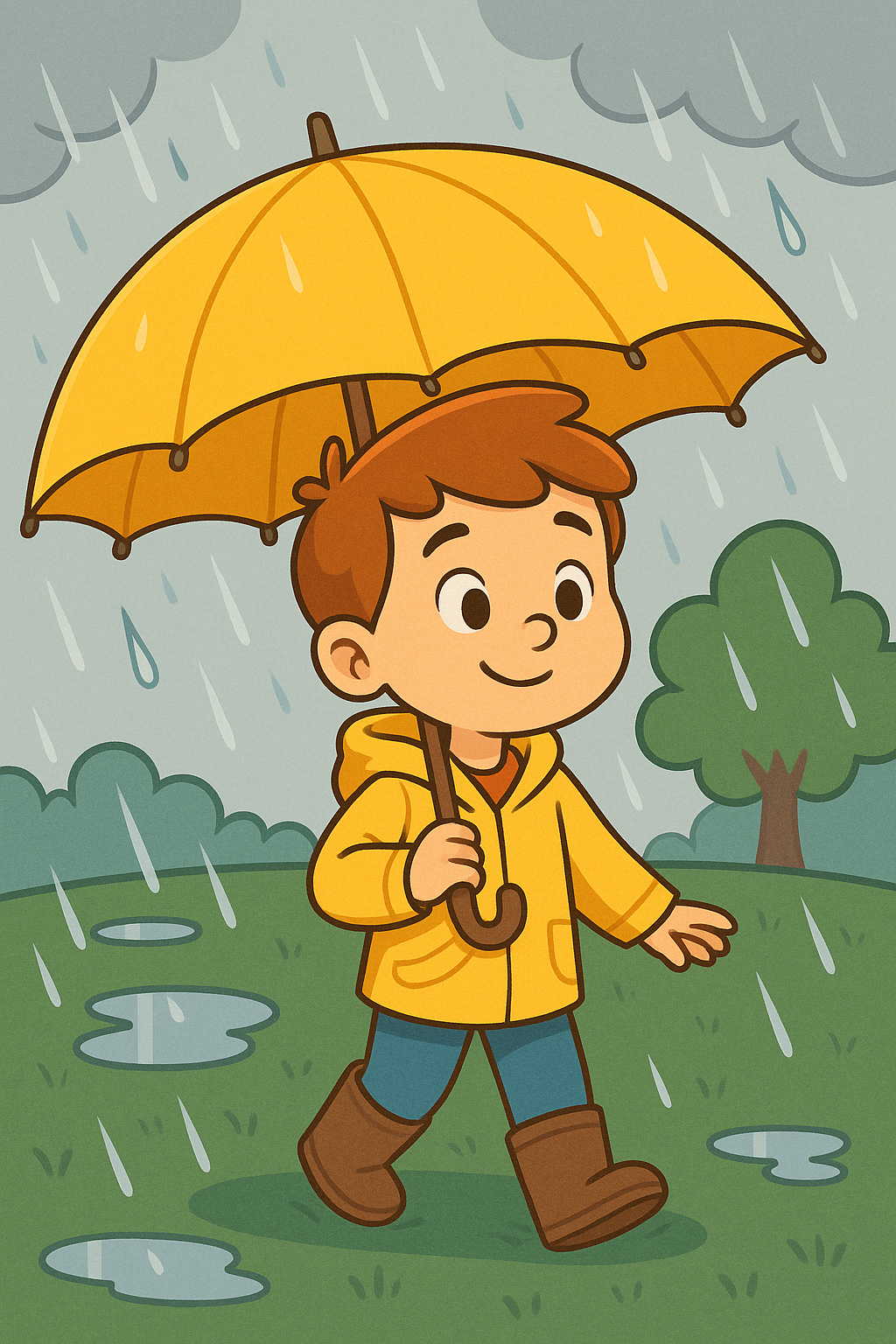 Happy Leo smiling on a cloudy day